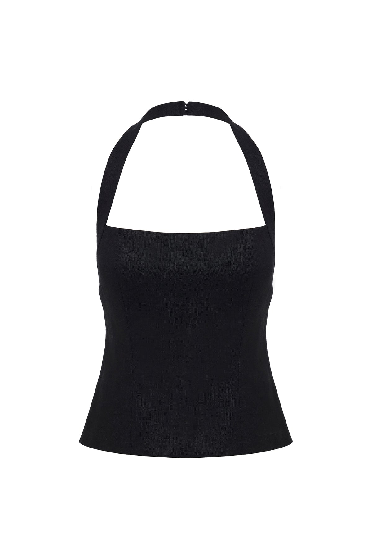 Carey Linen Top Black 
