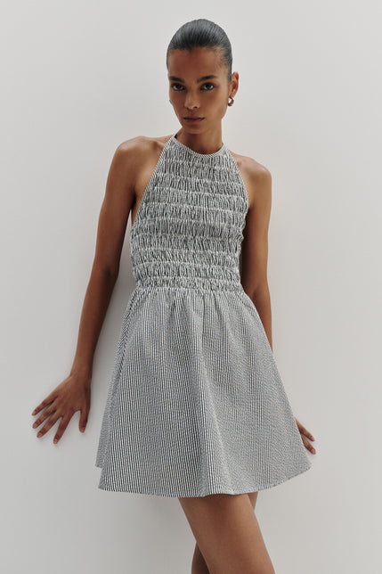 Quinn Mini Dress Black Stripe 