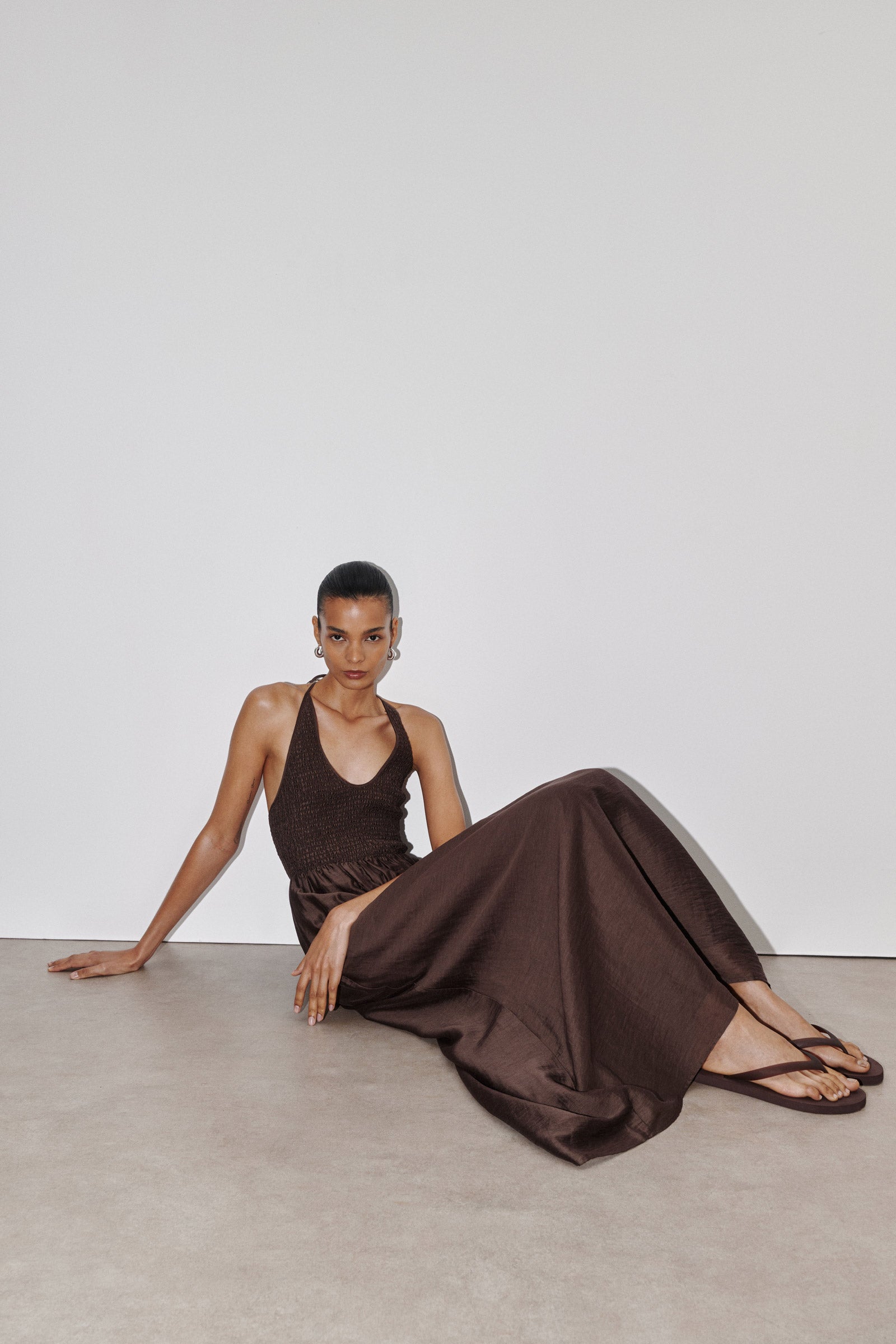 Aliki Maxi Dress Chocolate 