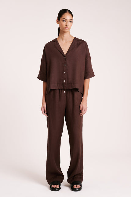 LOUNGE LINEN SHIRT & PANT SET-Chico