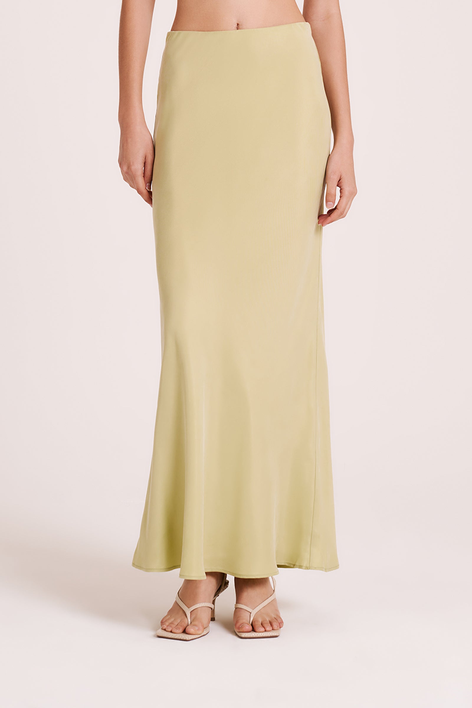 Ines Cupro Skirt Lime 