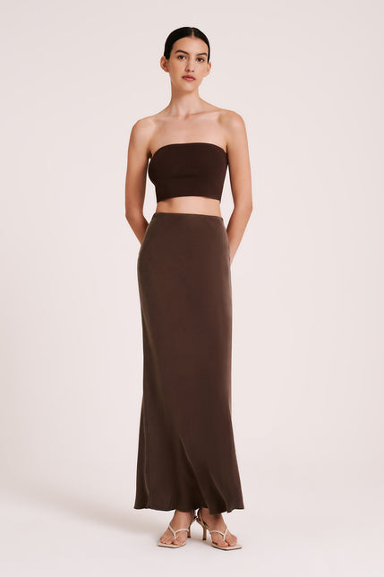 INES CUPRO SKIRT-Bark