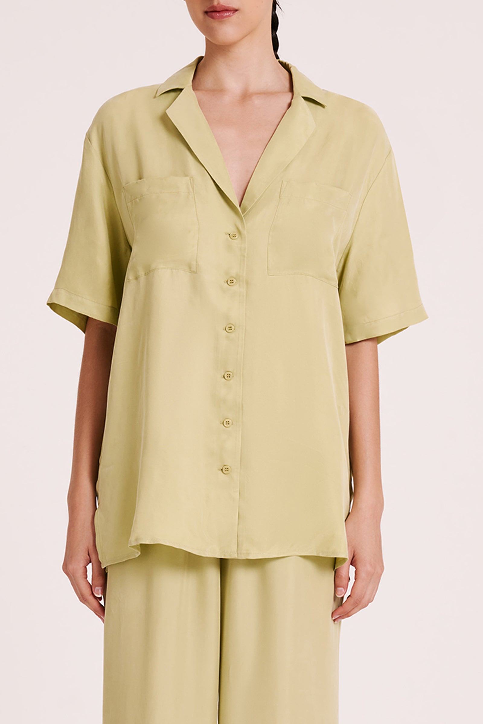 Lucia Cupro Shirt Lime 