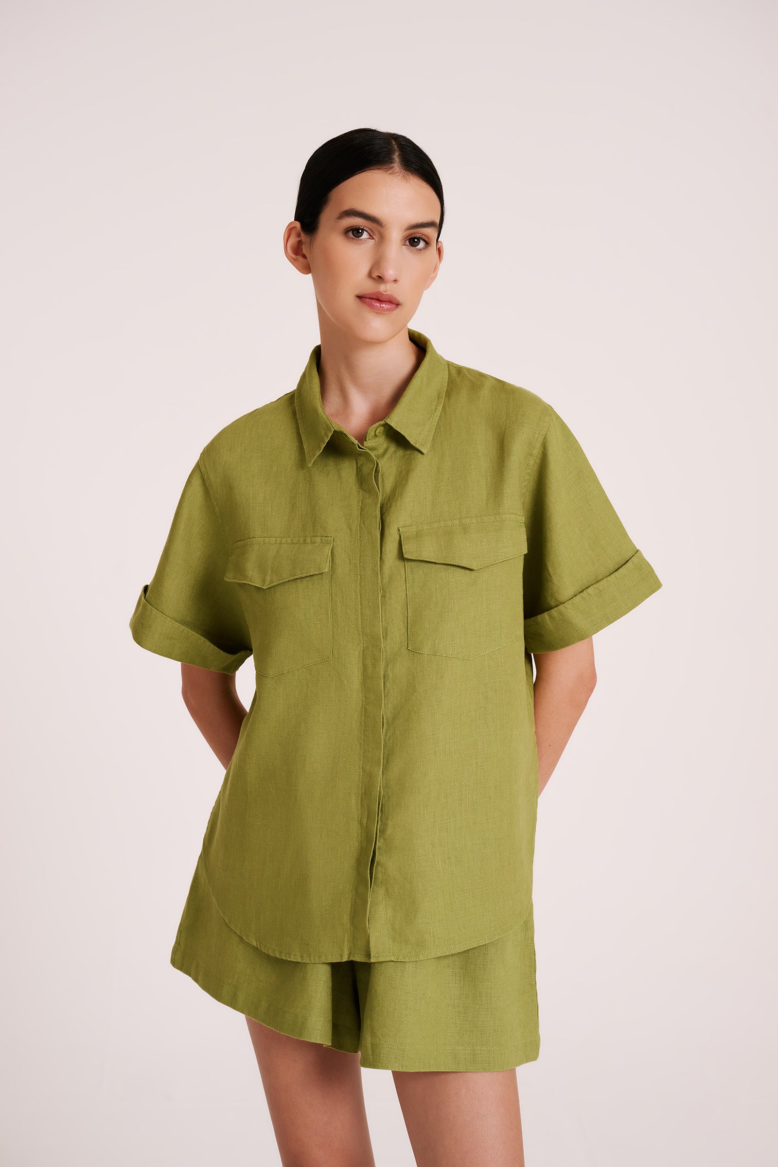 Desi Linen Shirt Fern 