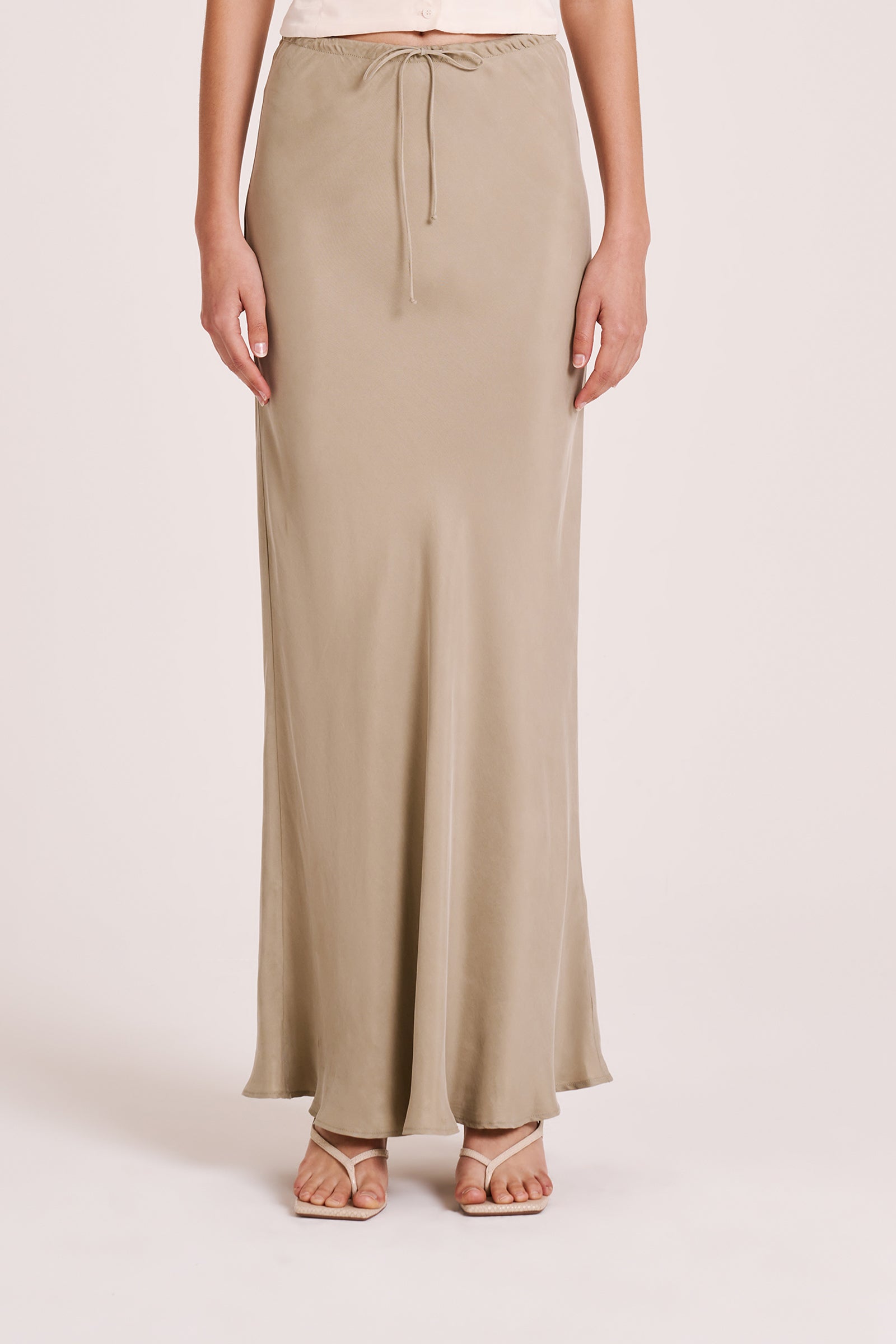 Lea Cupro Skirt Olive 