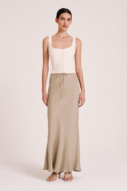 LEA CUPRO SKIRT-Olive