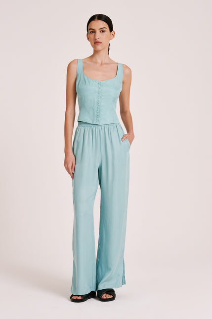 DARA CUPRO PANTS-Aqua