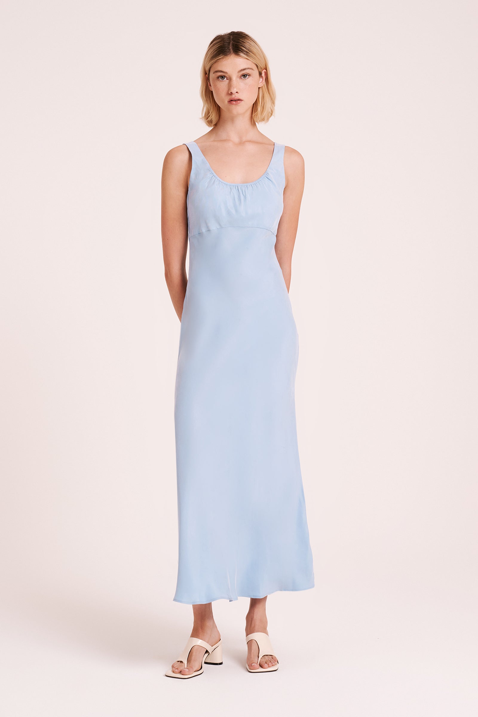 Shop Hayz Cupro Dress in Sky | Nude Lucy Shop Hayz Cupro Dress in Sky | Nude Lucy