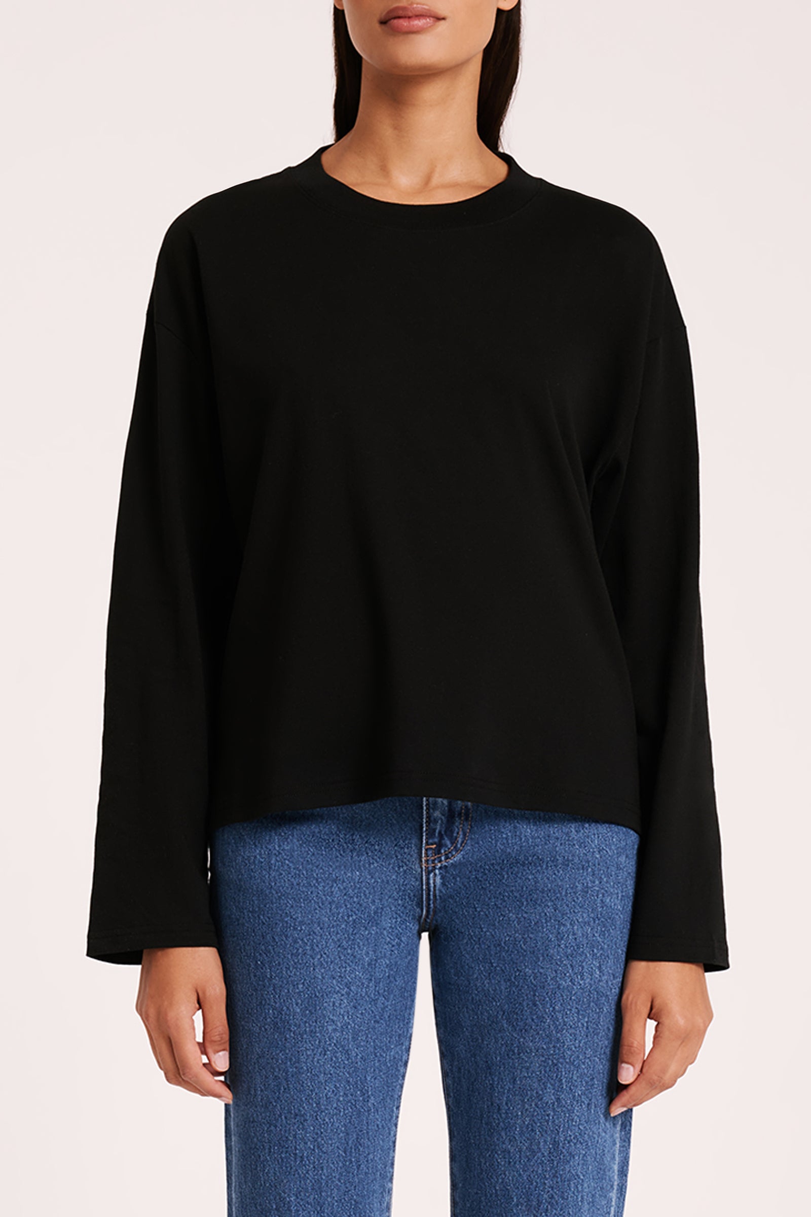 Organic Ls Tee Black 