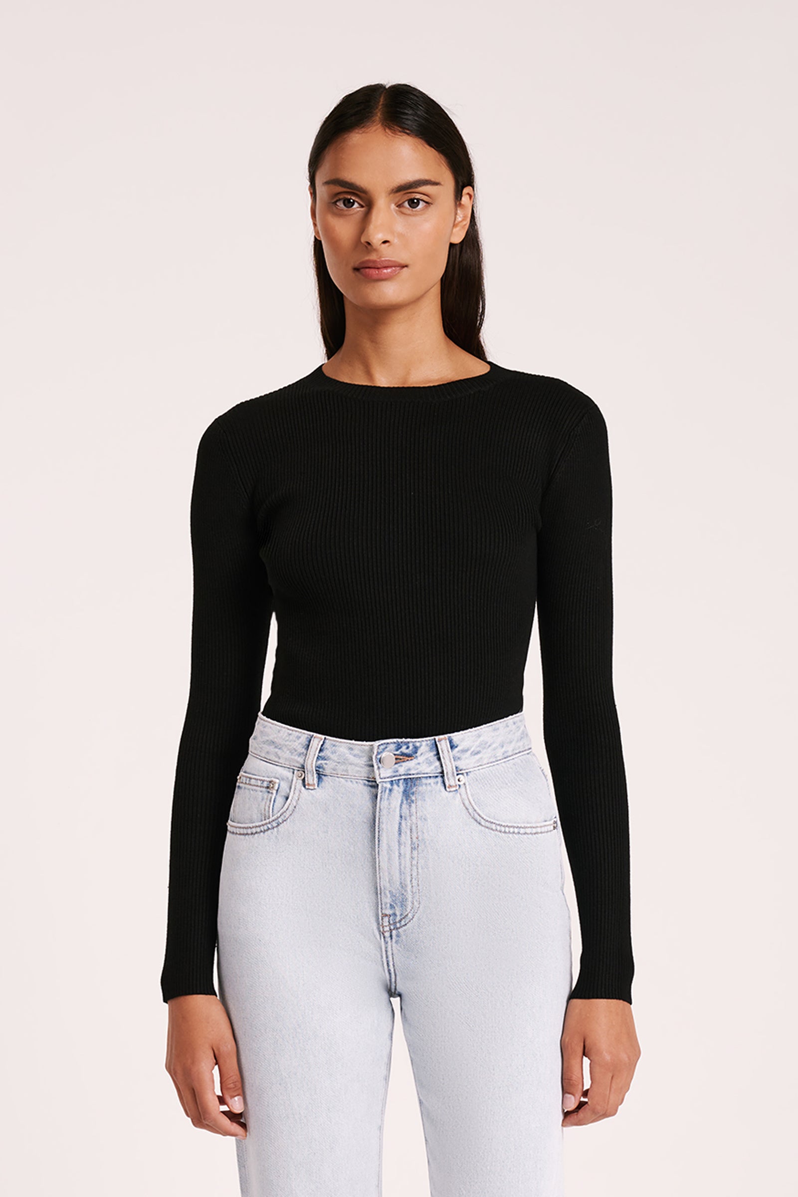 LS голые $ Shop Classic Ls Knit in Black | Nude Lucy