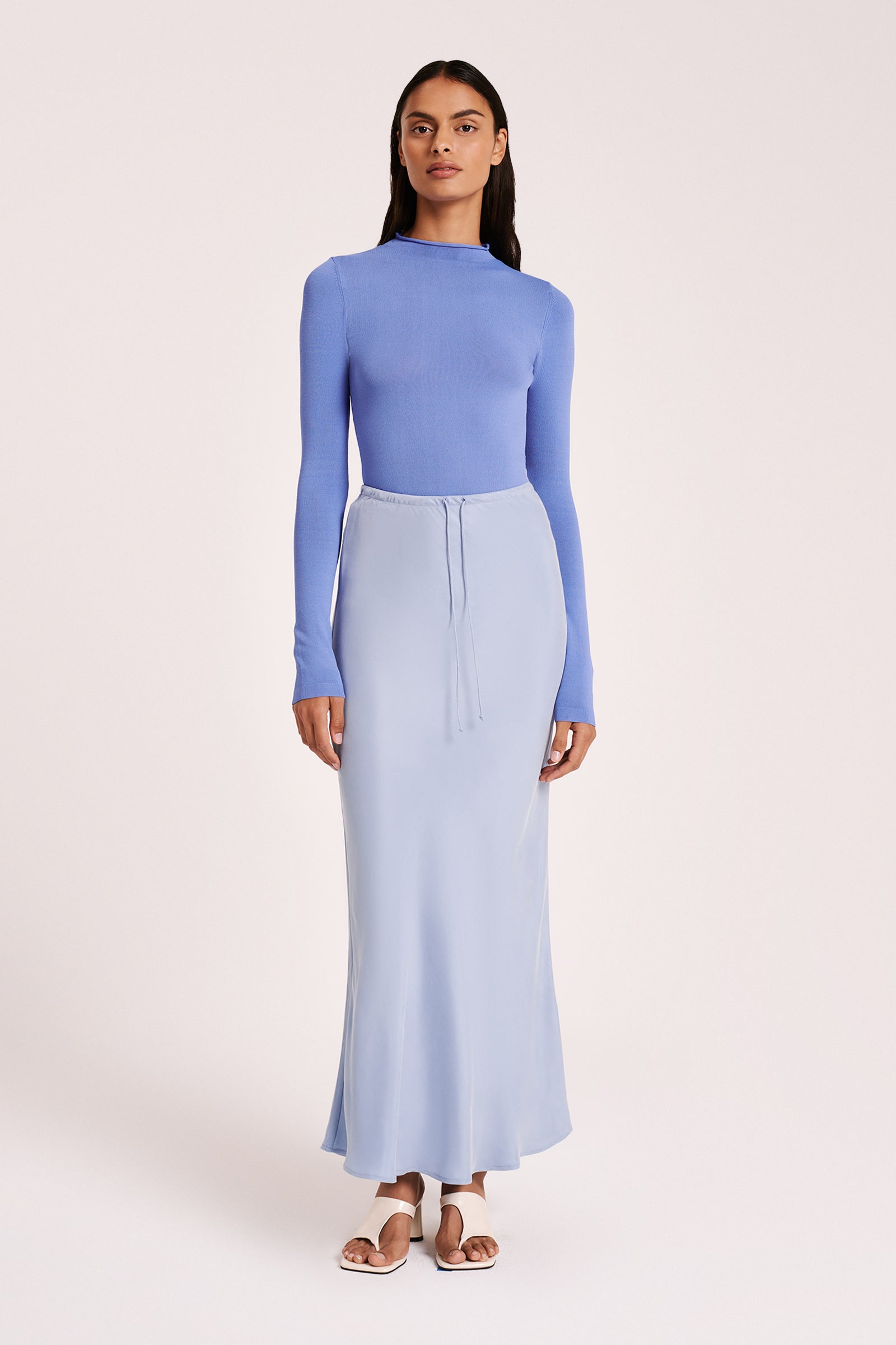 Hayz Cupro Maxi Skirt Sky 
