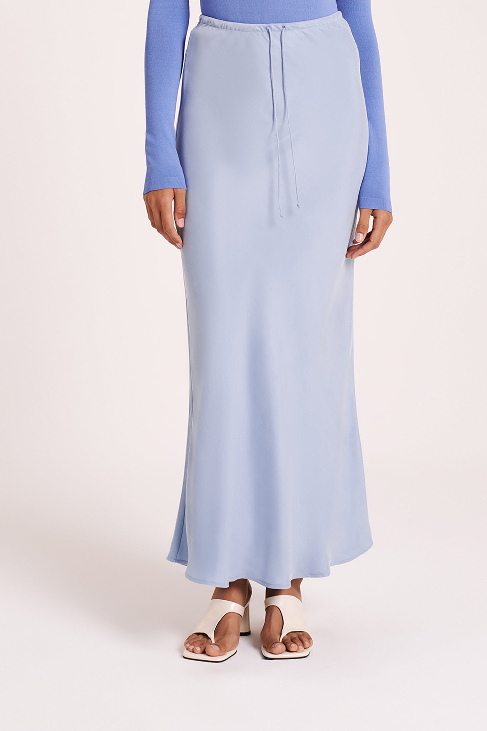 Hayz Cupro Maxi Skirt Sky 