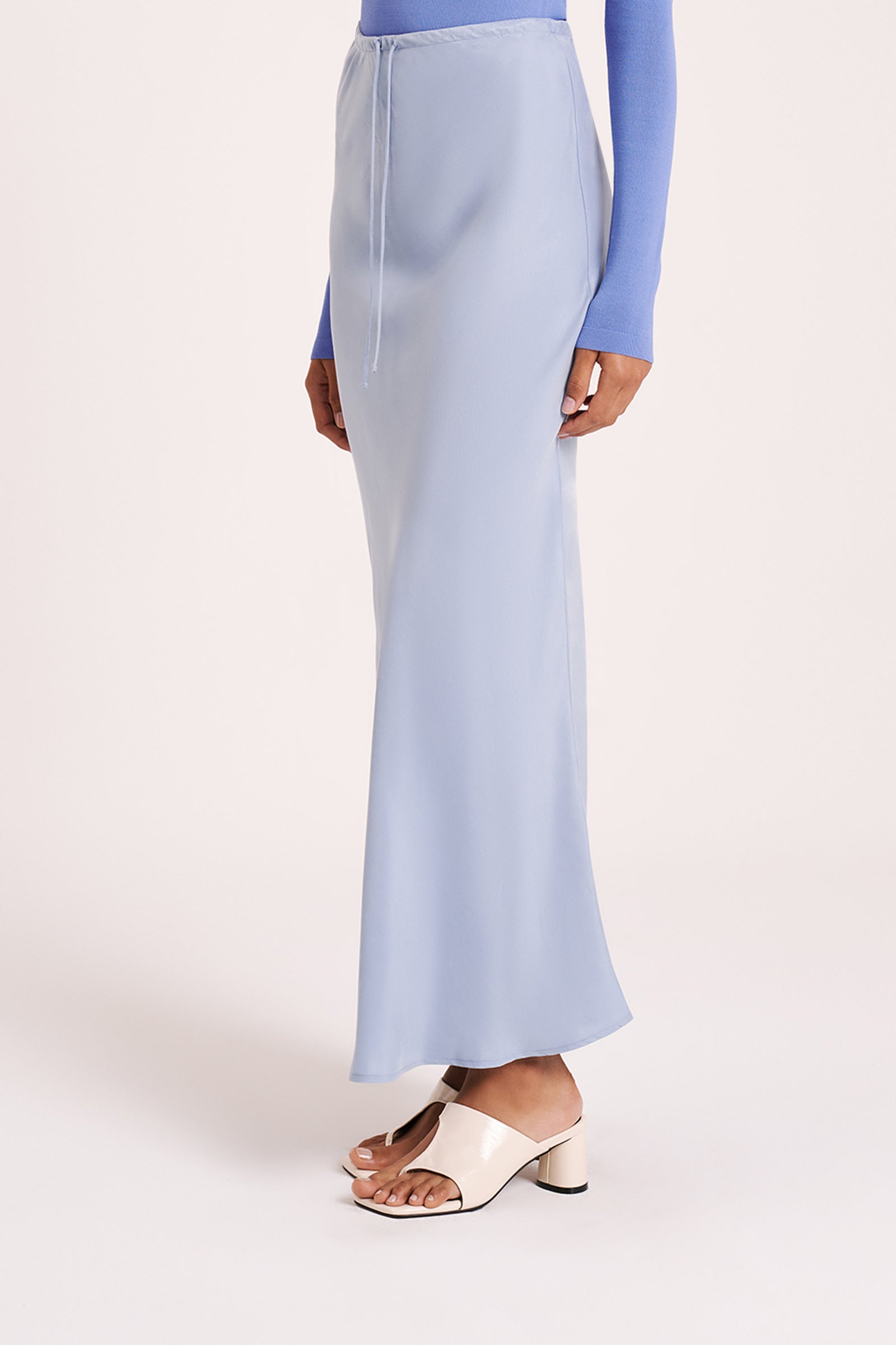 Hayz Cupro Maxi Skirt Sky 