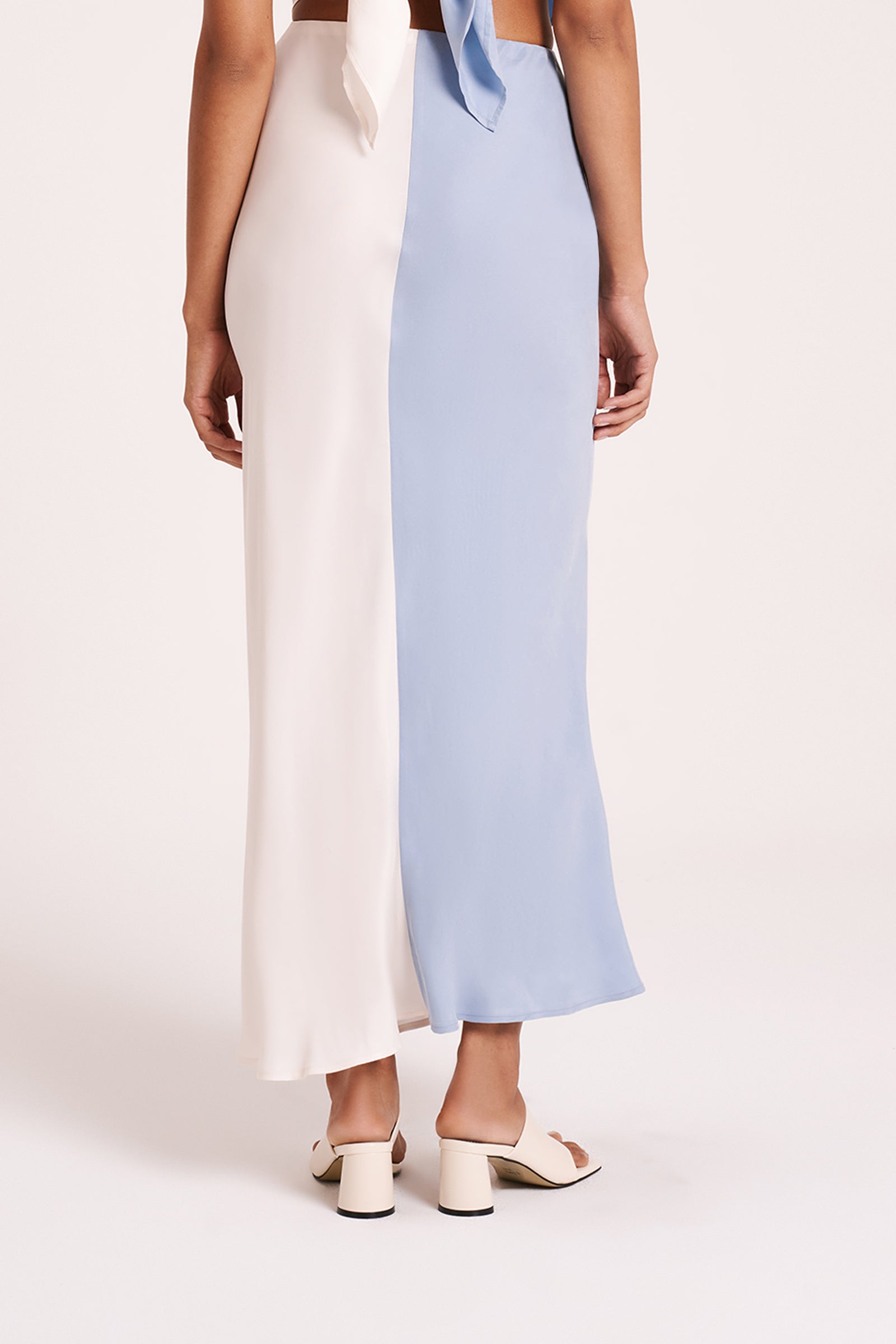 Mano Cupro Skirt Sky Splice 