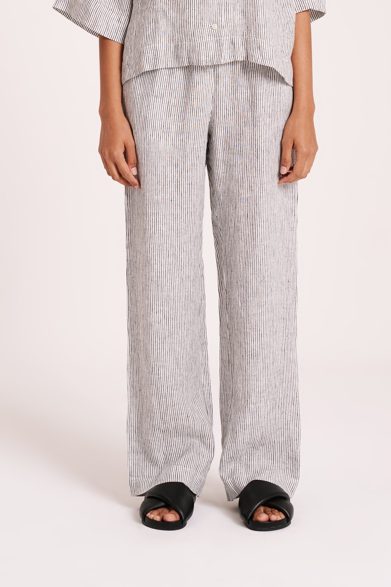 Lounge Stripe Linen Shirt & Pant Set 