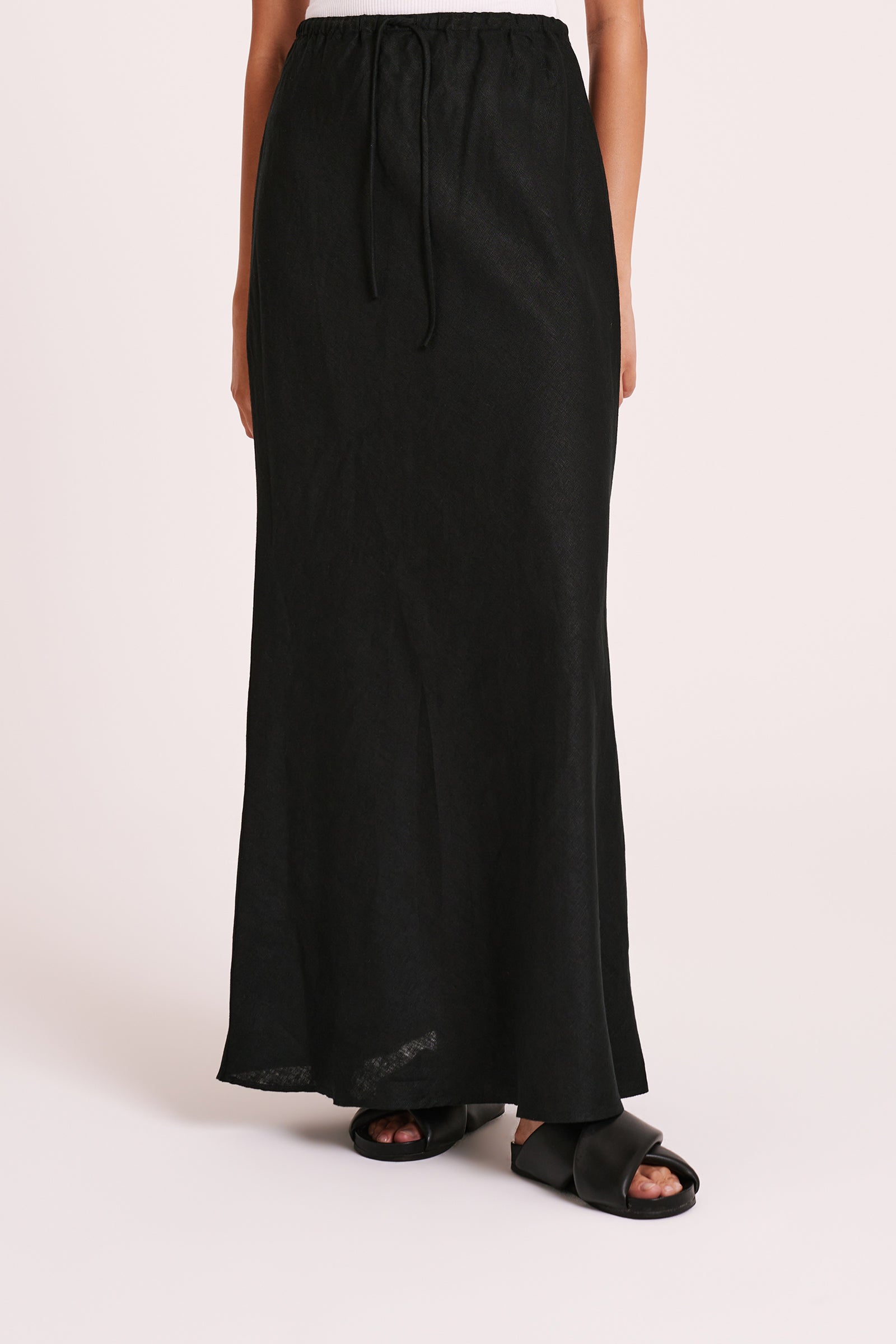 Amani Linen Skirt Black 