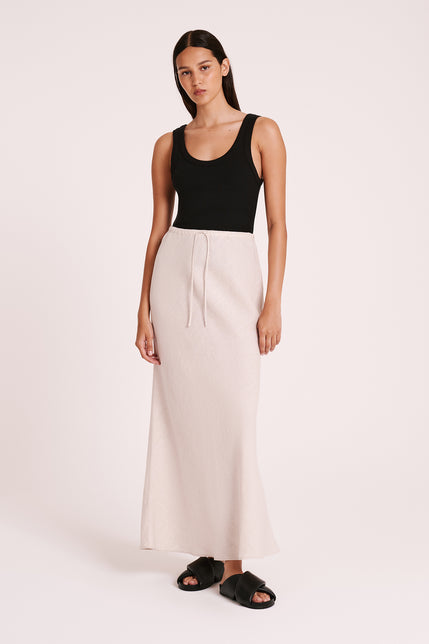AMANI LINEN SKIRT-White