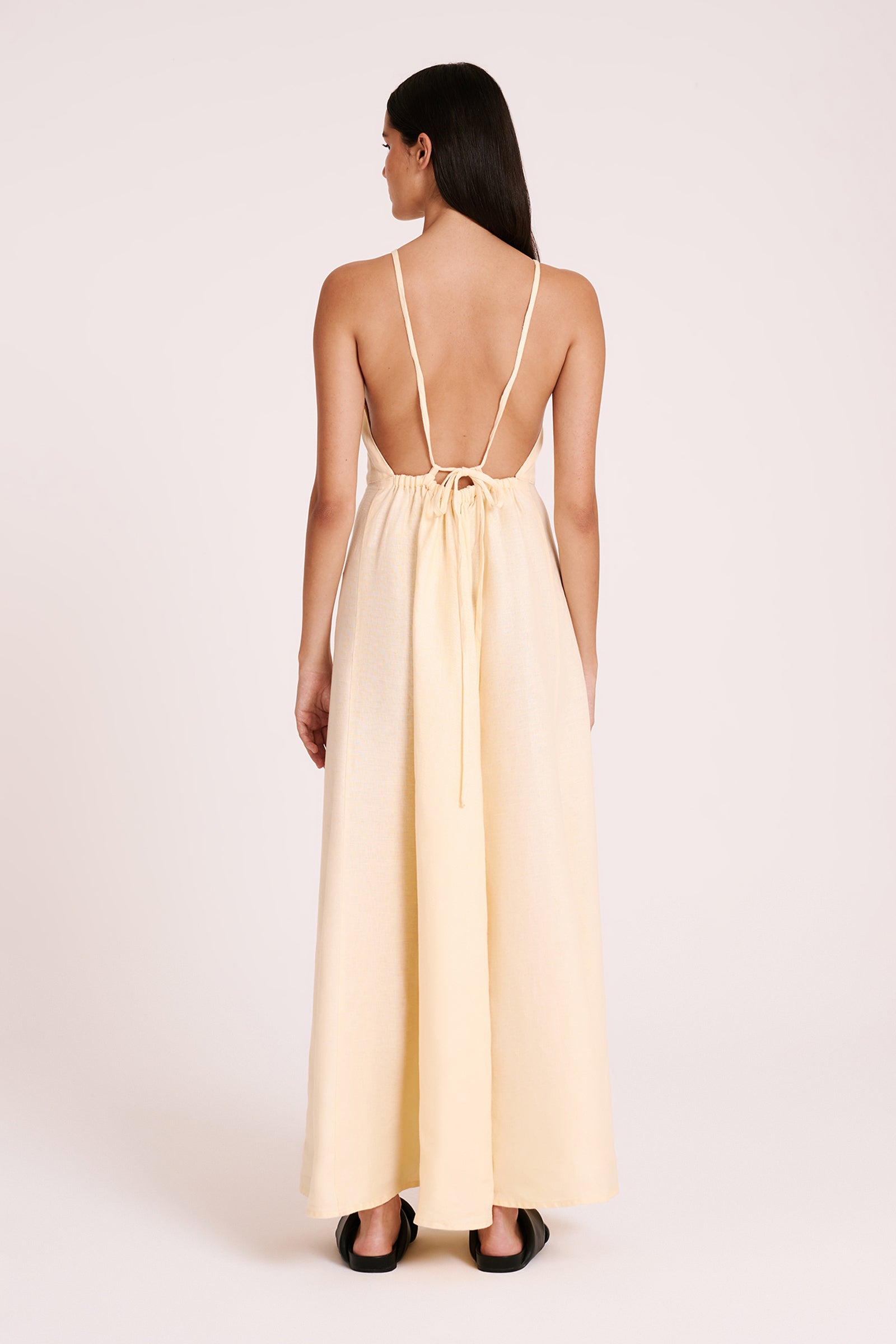 Ziba Linen Maxi Dress Eggnog 