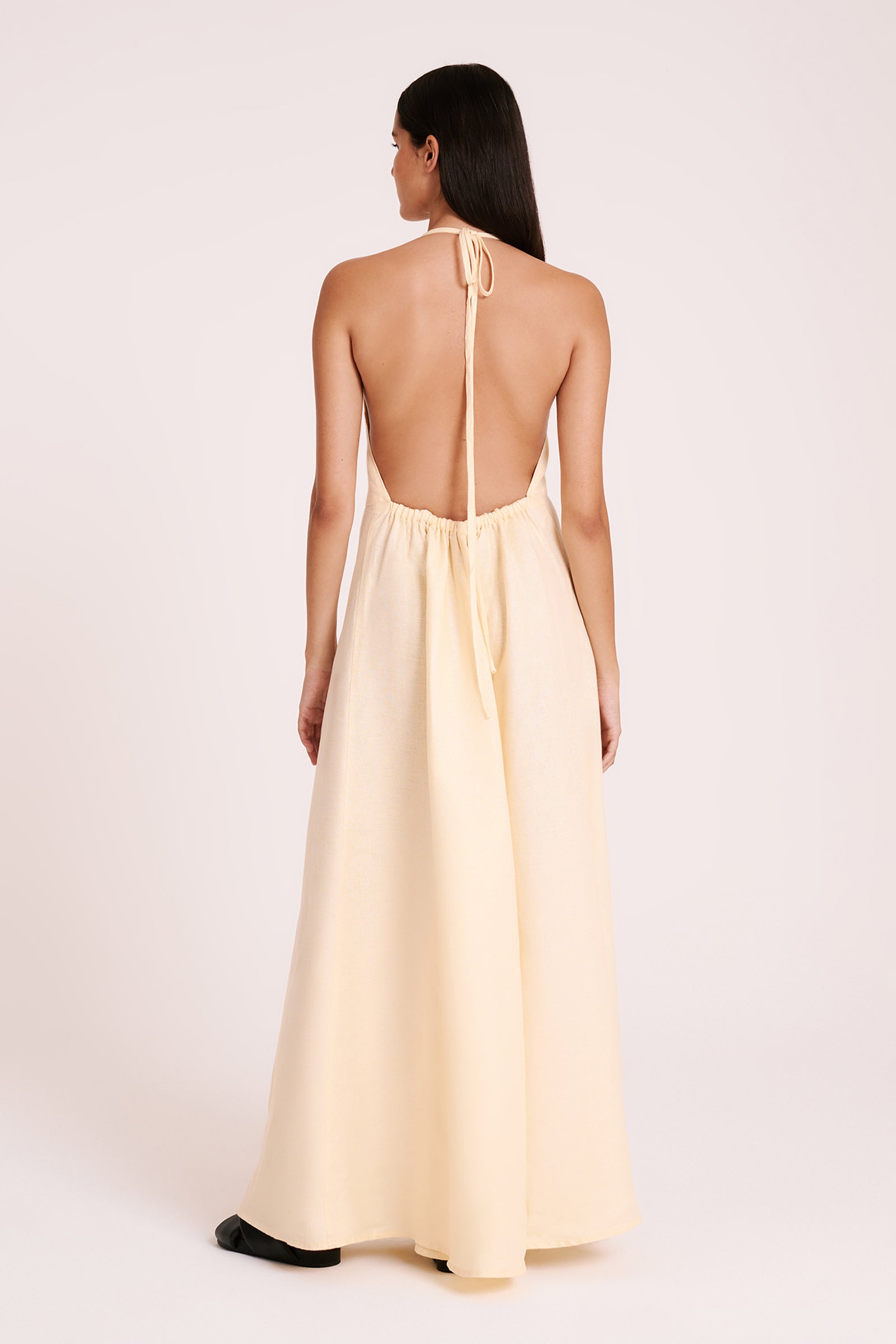 Ziba Linen Maxi Dress Eggnog 
