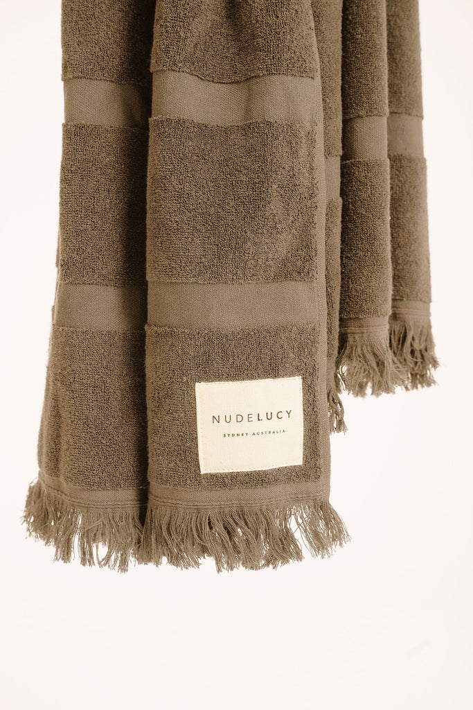 Shop Nude Classic Beach Towel in Olive Nude Lucy