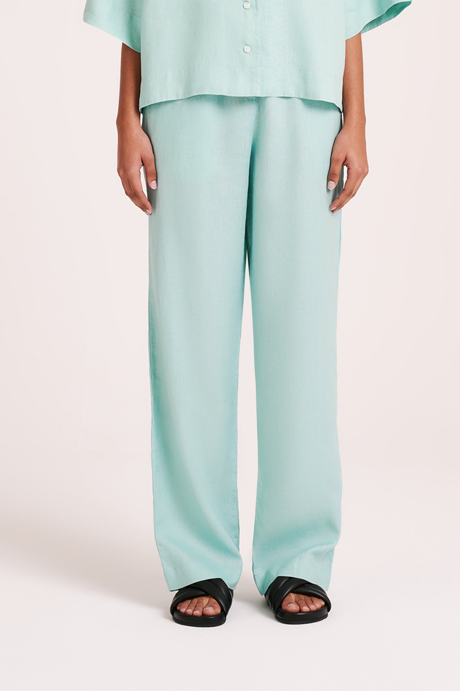 Lounge Linen Pant Aqua 