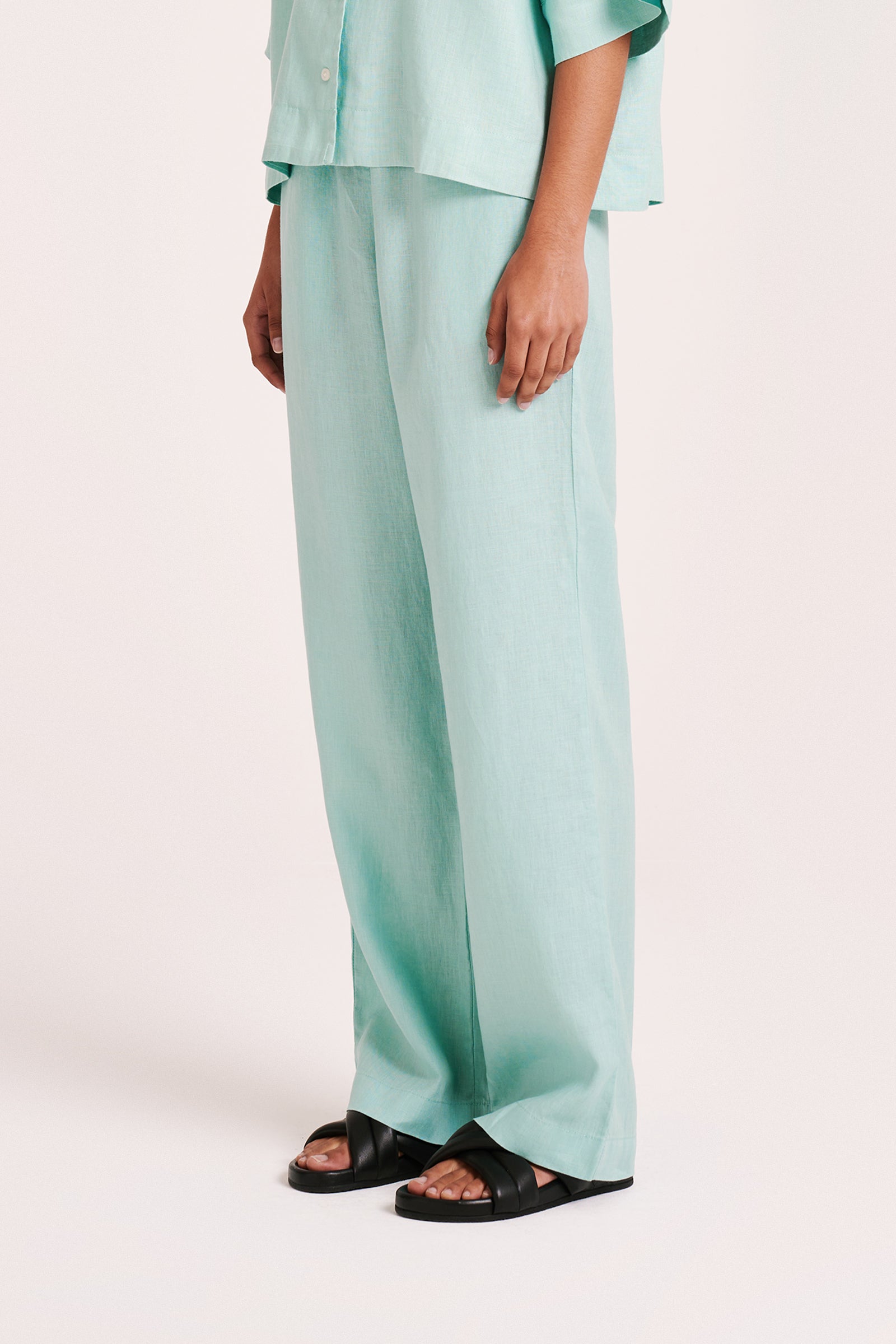 Lounge Linen Pant Aqua 