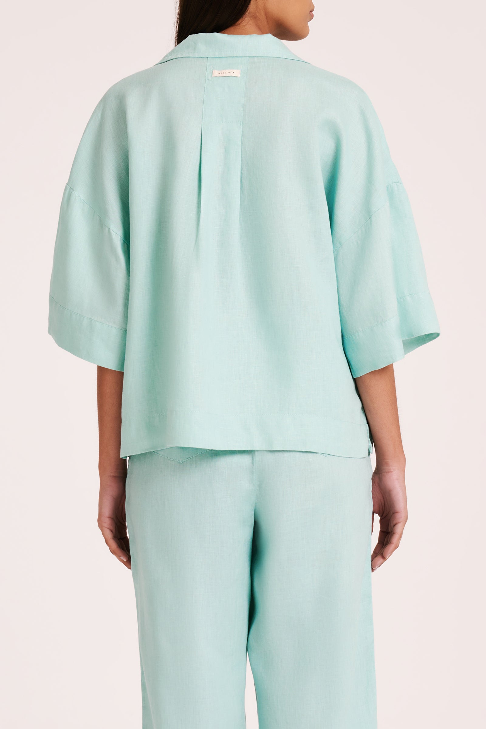 Lounge Linen Shirt Aqua 