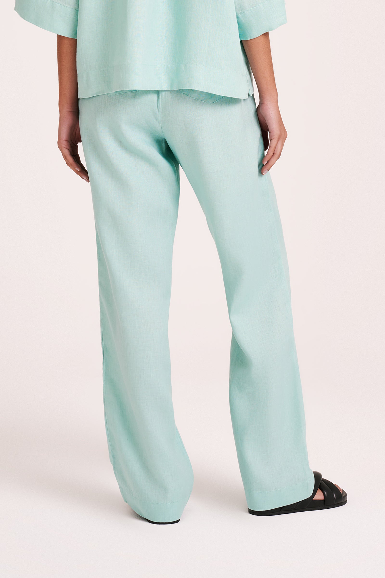 Lounge Linen Pant Aqua 