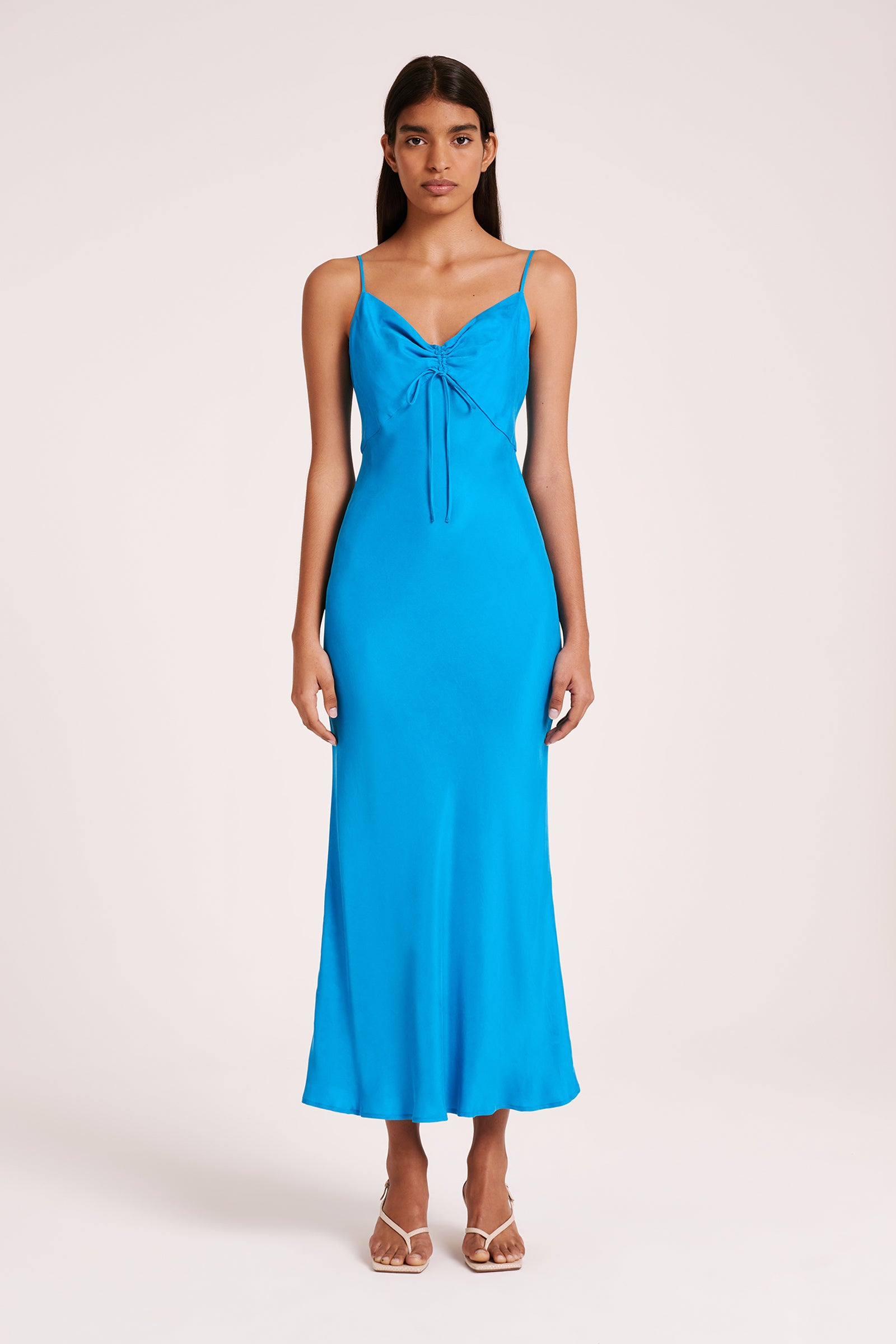 Lea Cupro Dress Azure 