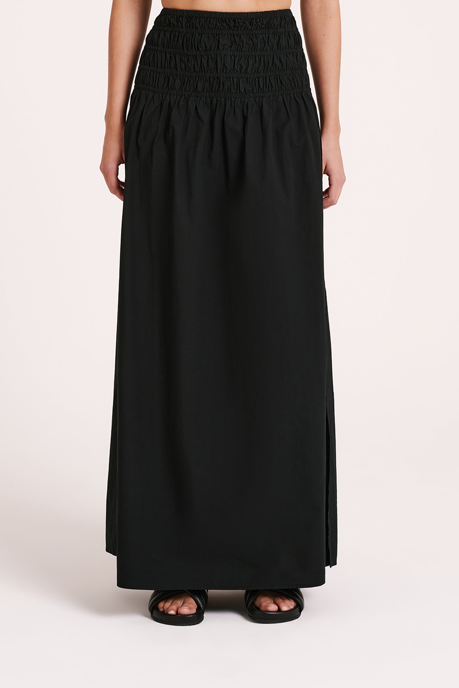Oasis Poplin Maxi Skirt Black 