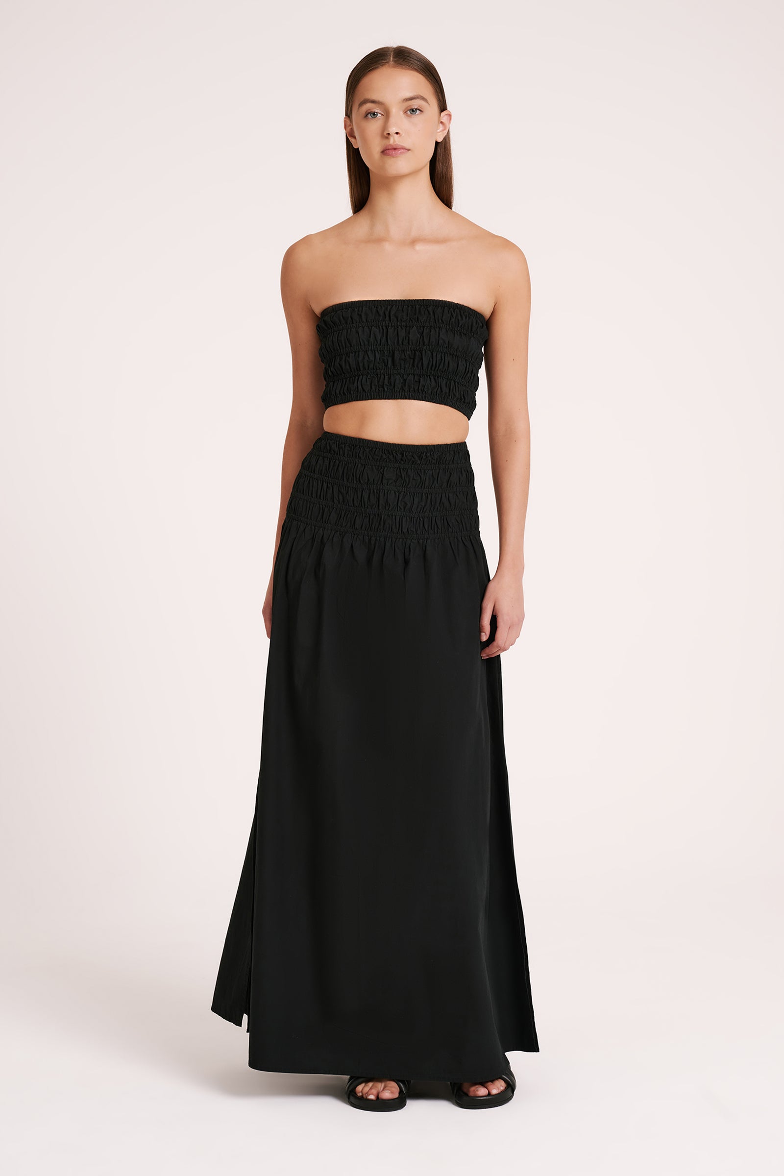 Oasis Poplin Maxi Skirt Black 