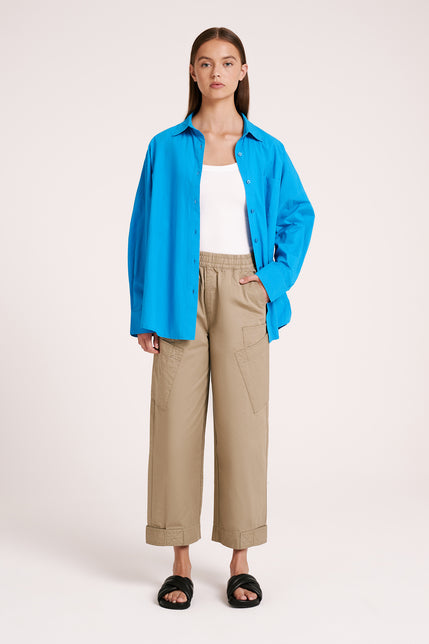 CRUZ POPLIN SHIRT-Azure