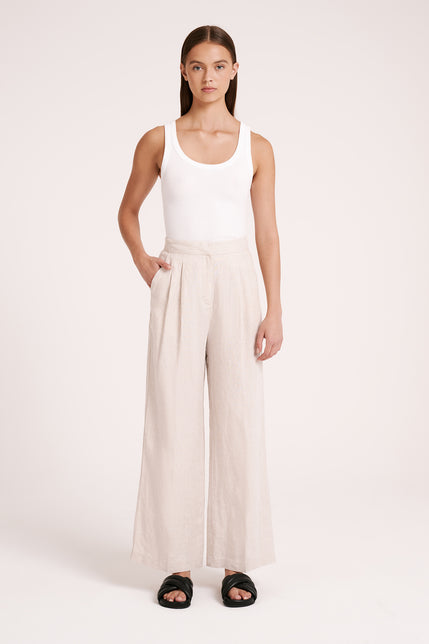 THILDA LINEN PANT-Natural