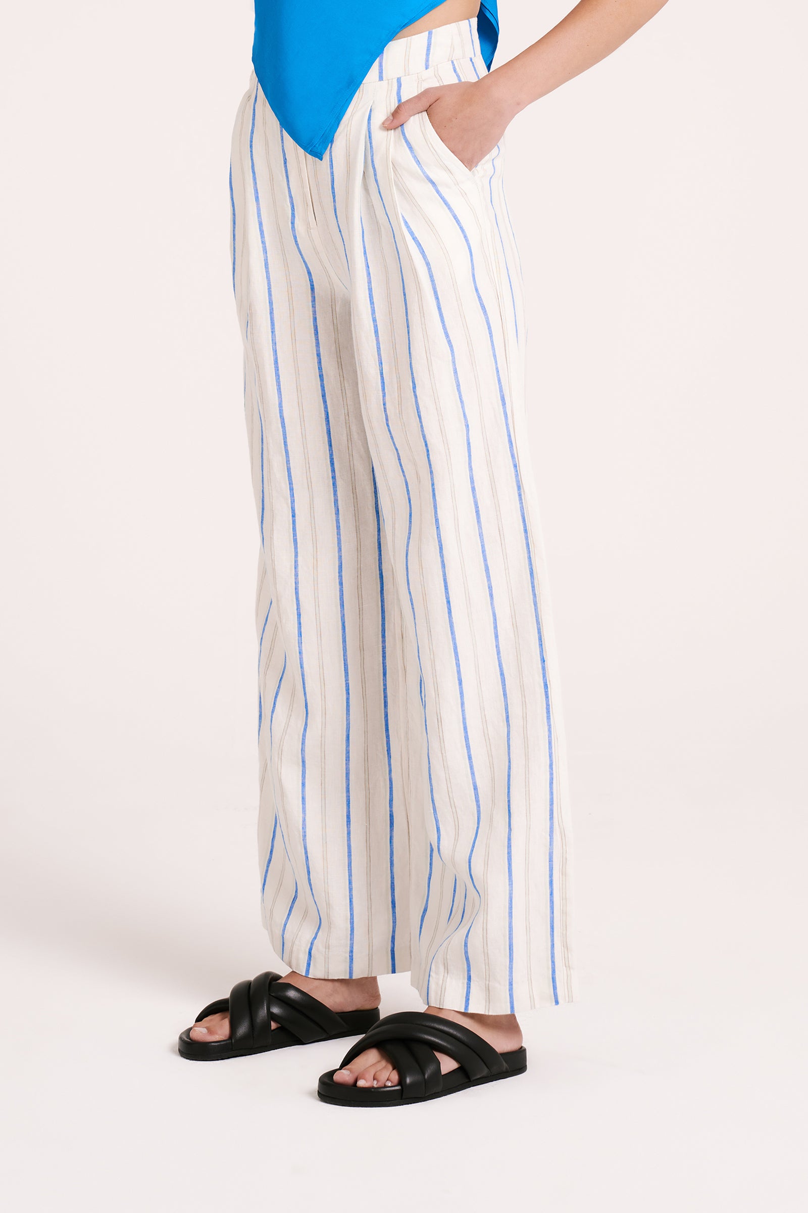 Yin Tailored Pant Azure Stripe 