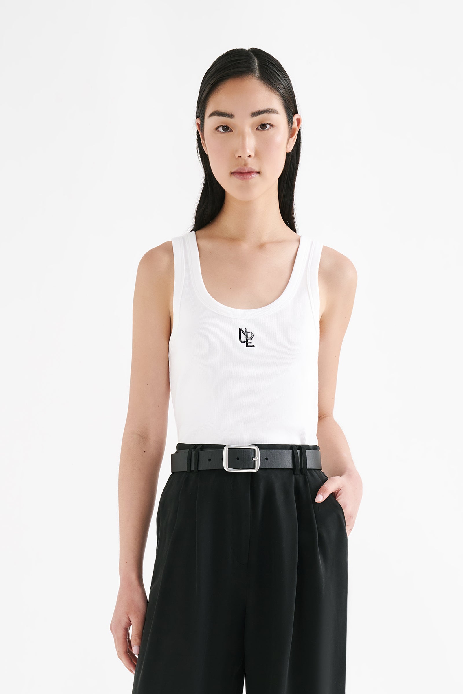 Organic Emblem Singlet White 