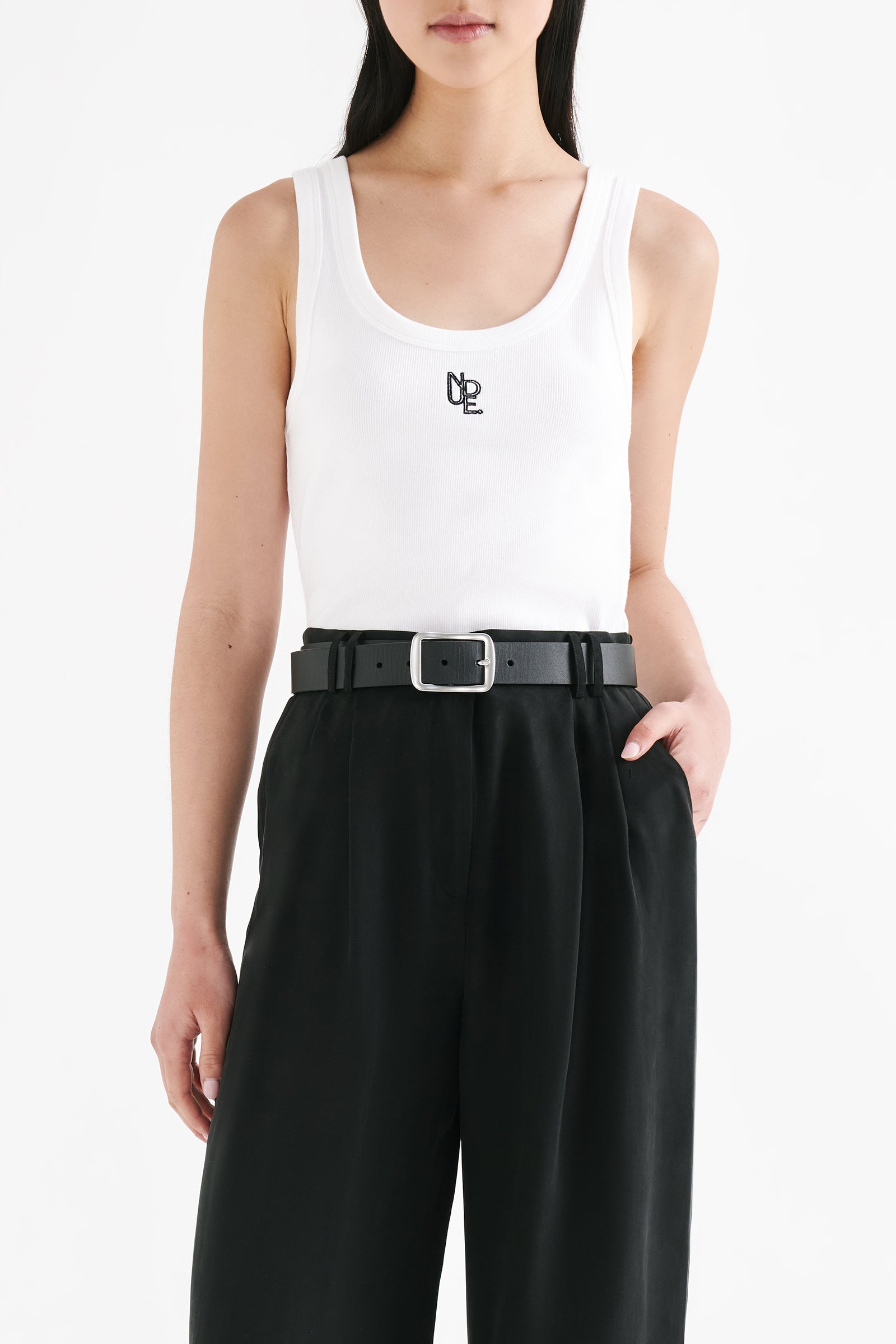 Organic Emblem Singlet White 