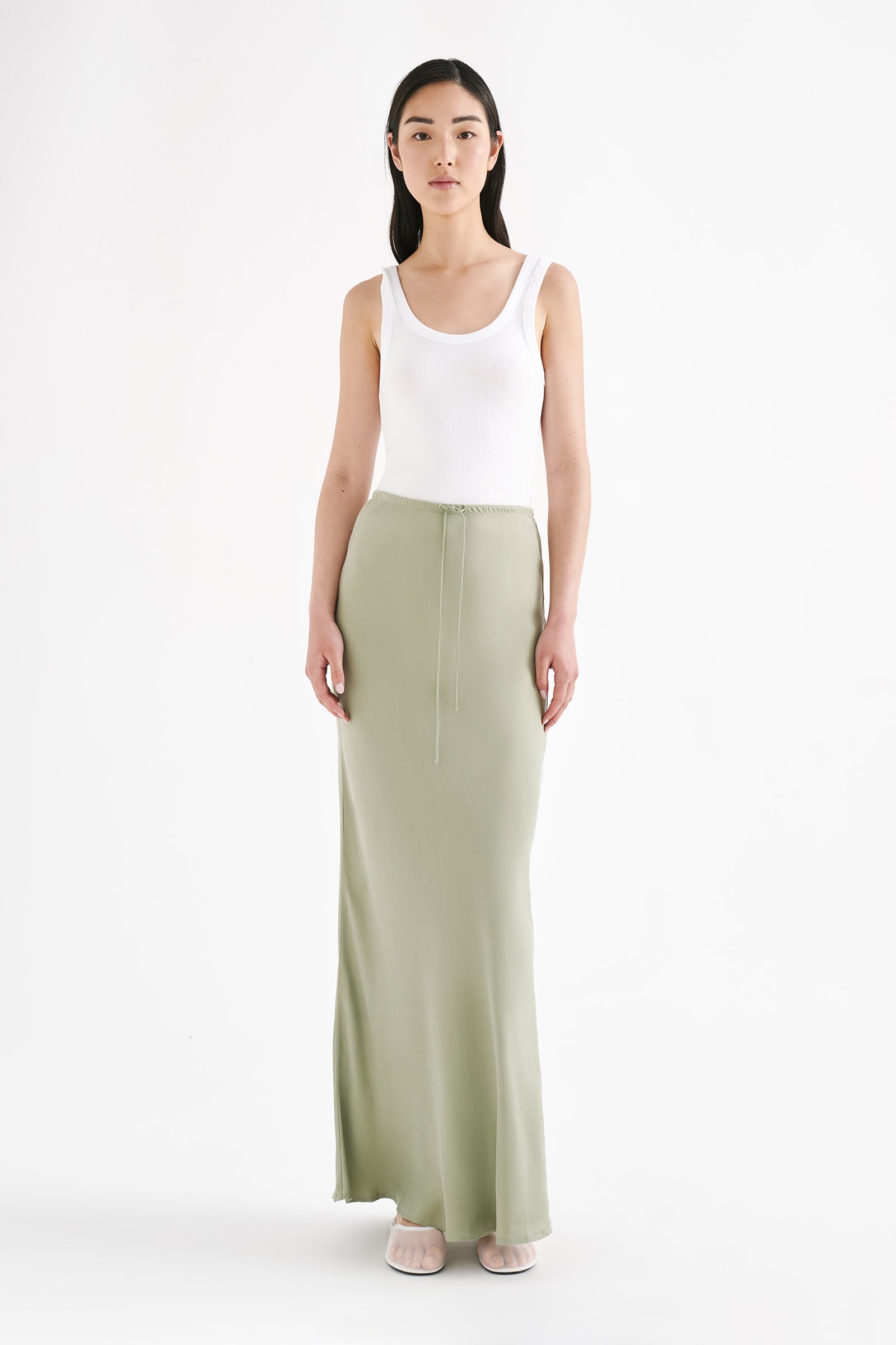 Lea Cupro Skirt Sage 