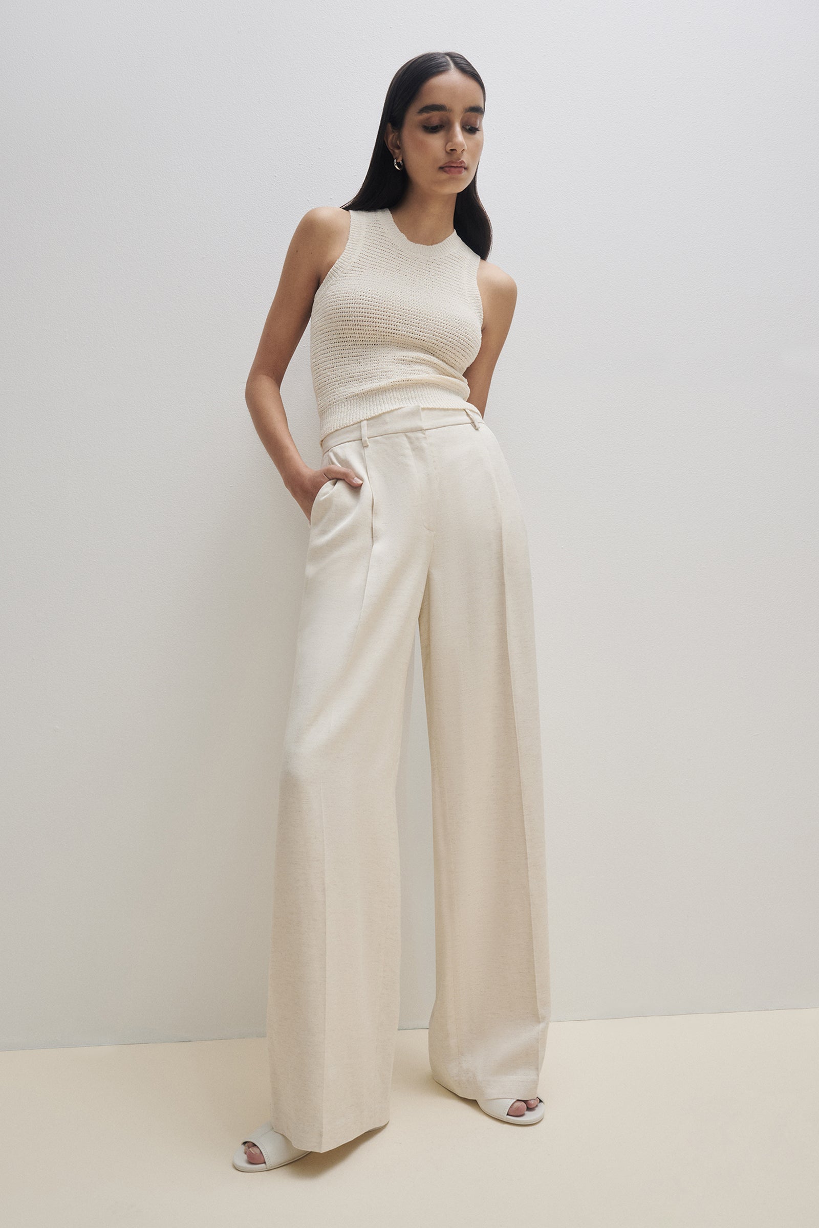 Logan Tailored Pant Bone 