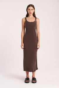 Nude Lucy Ren Cupro Slip Dress In A Brown Cinder Colour