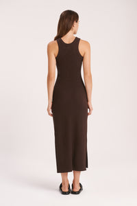 Nude Lucy Sia Waffle Dress In A Brown Cinder Colour