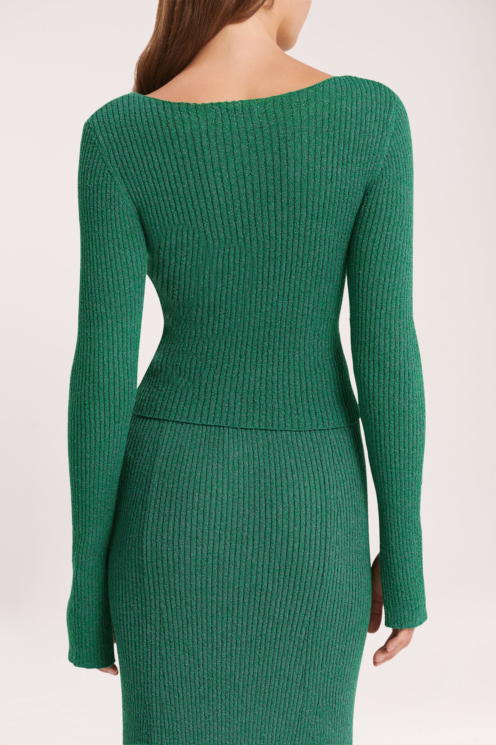 Nude Lucy Dune Long Sleeve Knit In a Green Lotus Colour