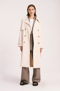 Nude Lucy Odyssey Trench Coat Coat in White Cloud