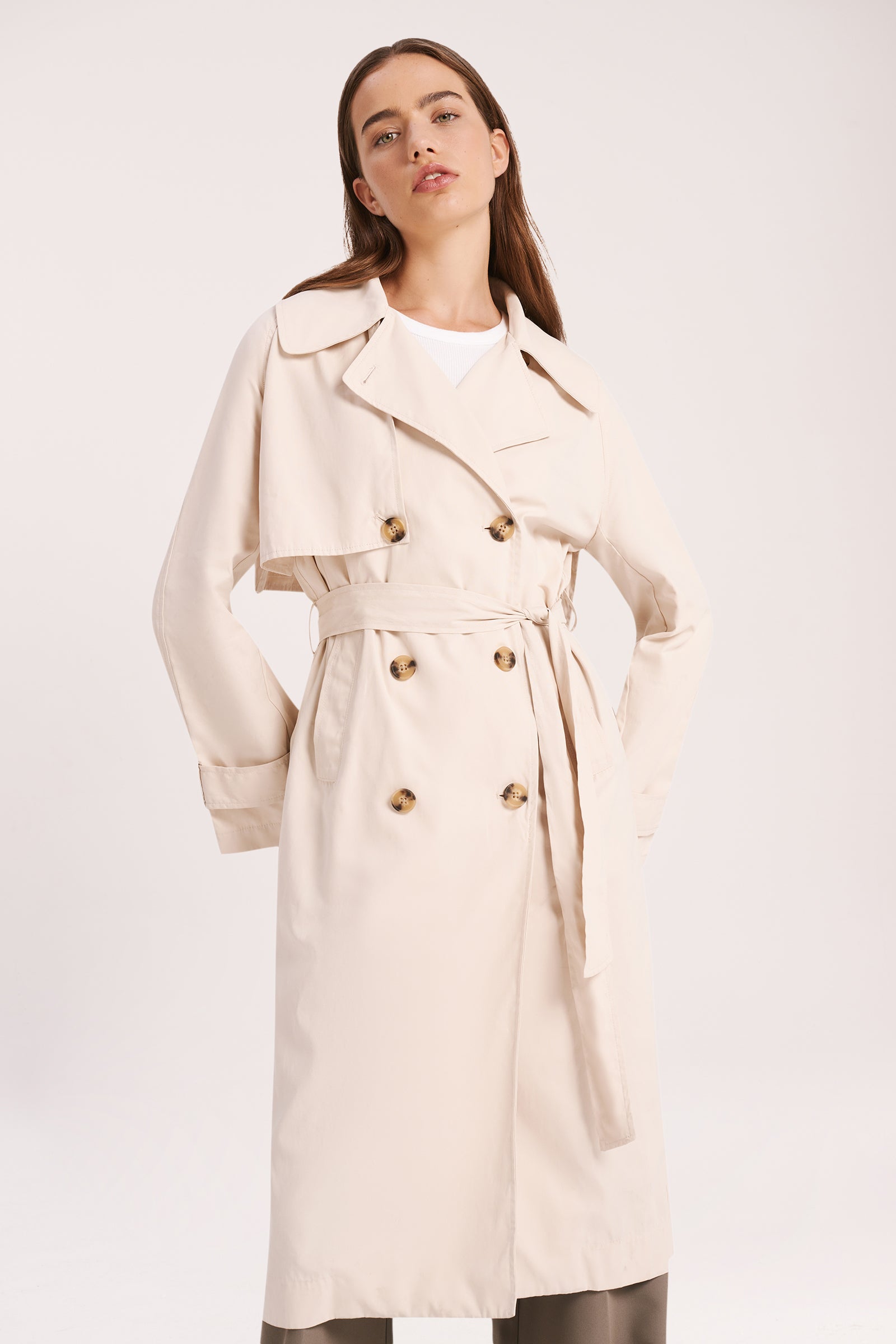 Nude Lucy Odyssey Trench Coat Coat in White Cloud