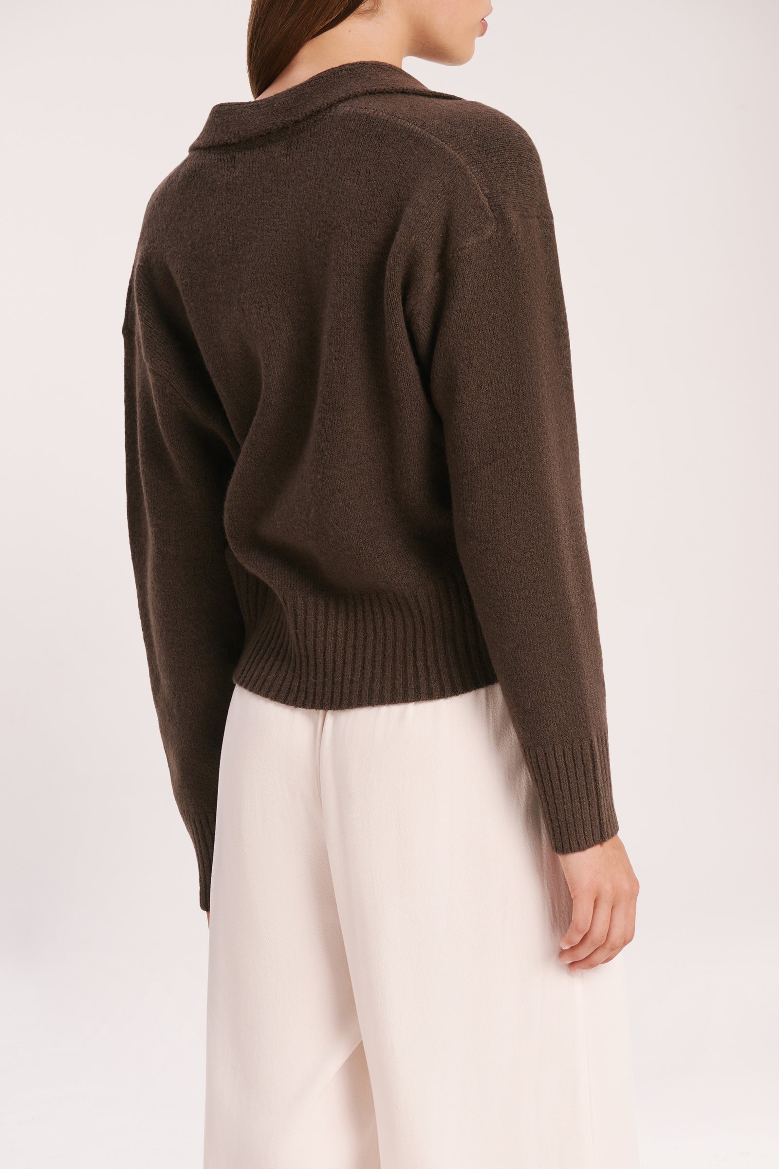 Nude Lucy Kinsley Rugby Knit In A Brown Cinder Colour 