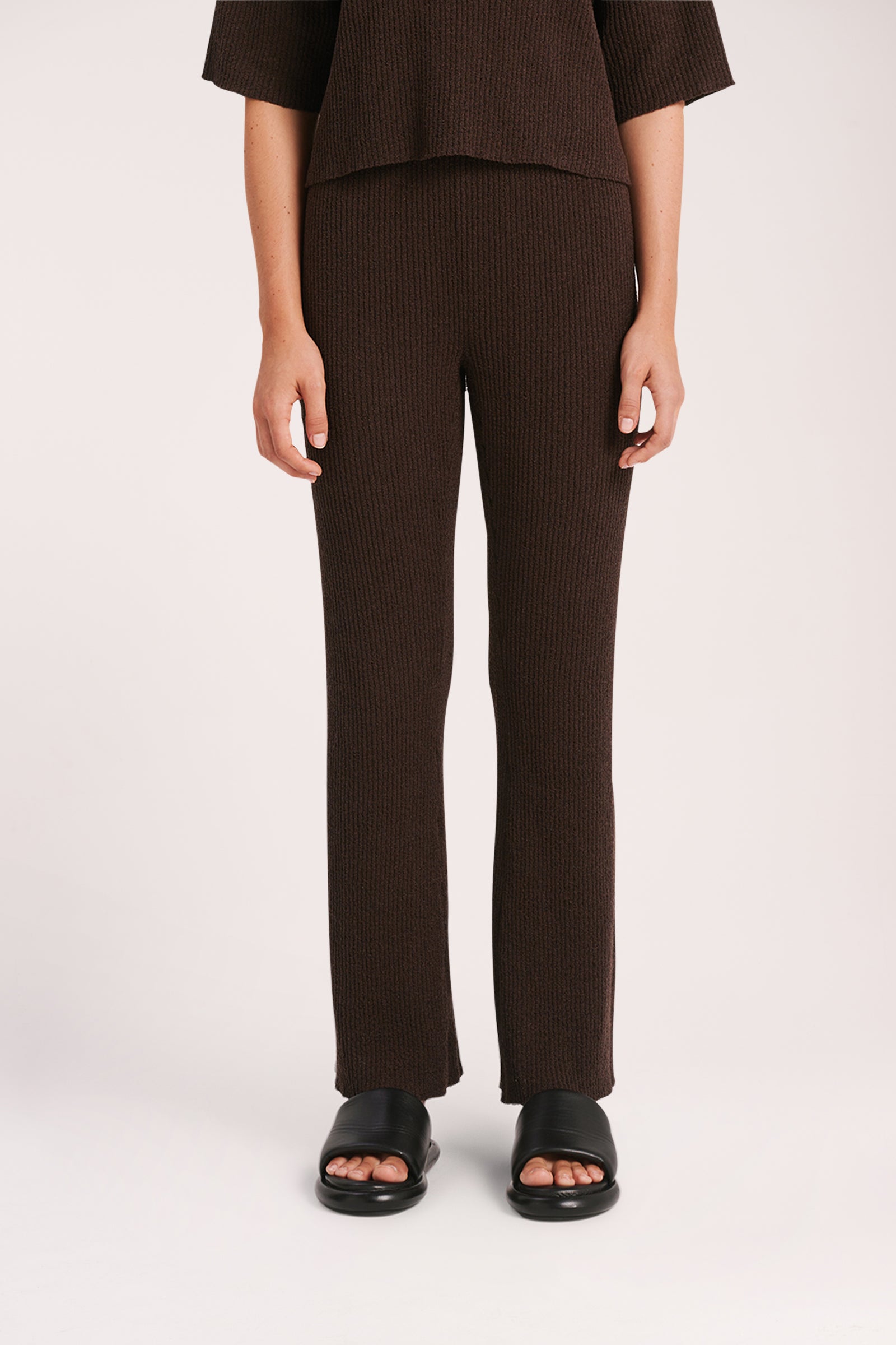 Nude Lucy Dune Knit Pant In A Brown Cinder Colour 