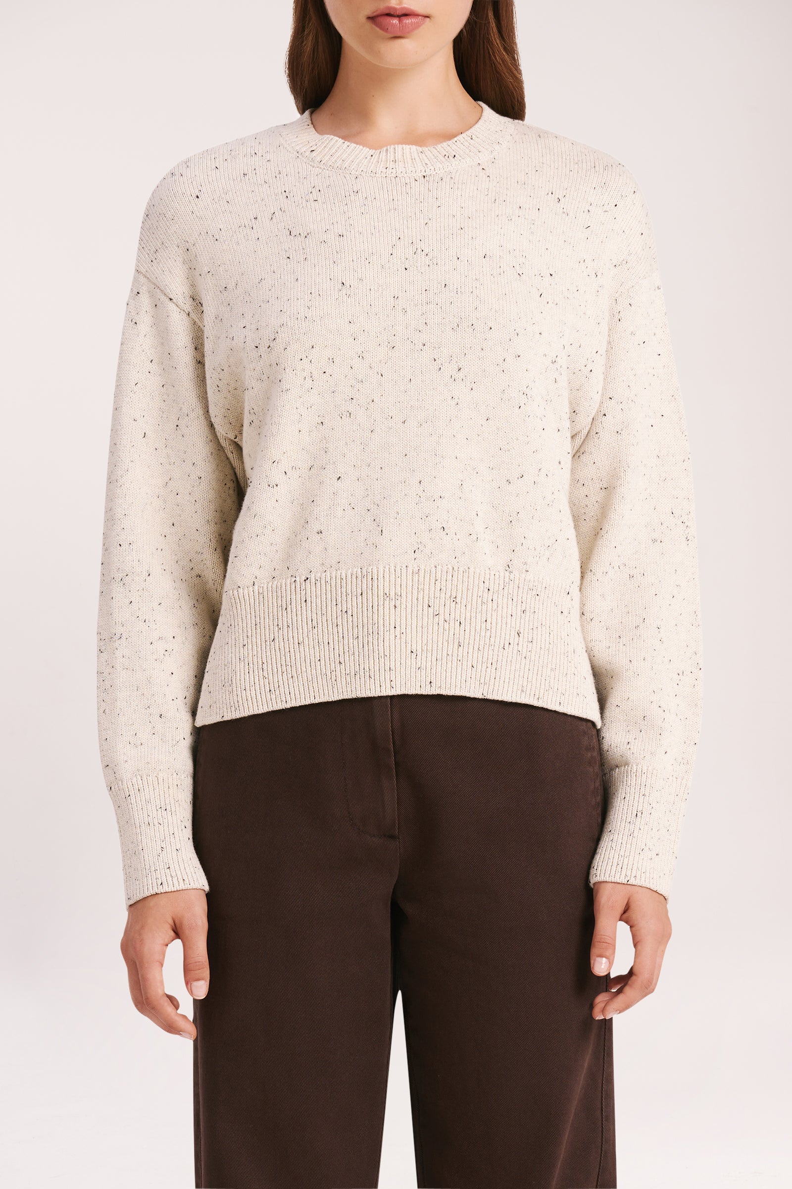 Nude Lucy Umi Speckle Knit In White Cloud 