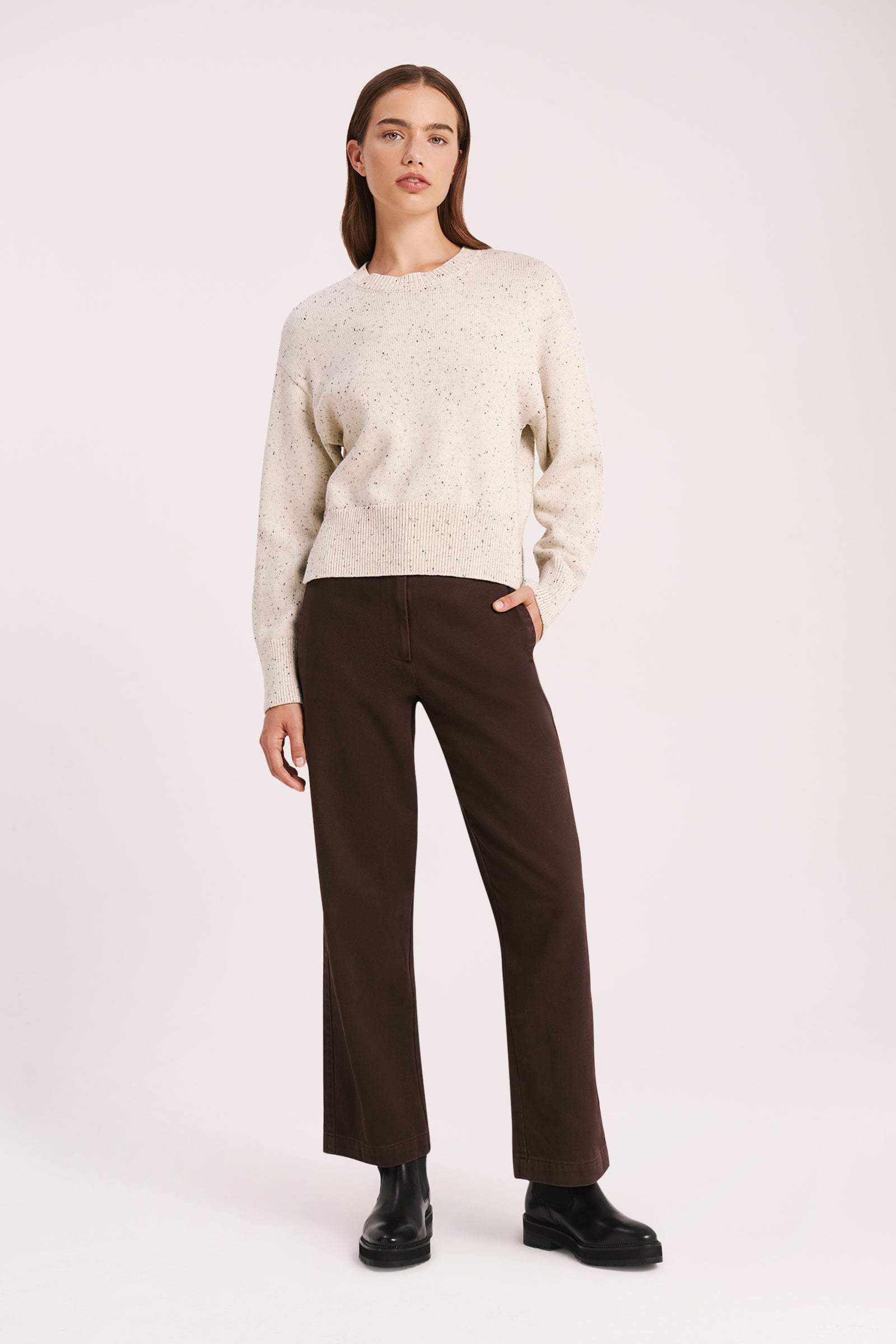 Nude Lucy Umi Speckle Knit In White Cloud 