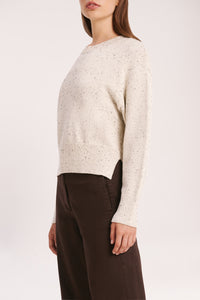 Nude Lucy Umi Speckle Knit in White Cloud