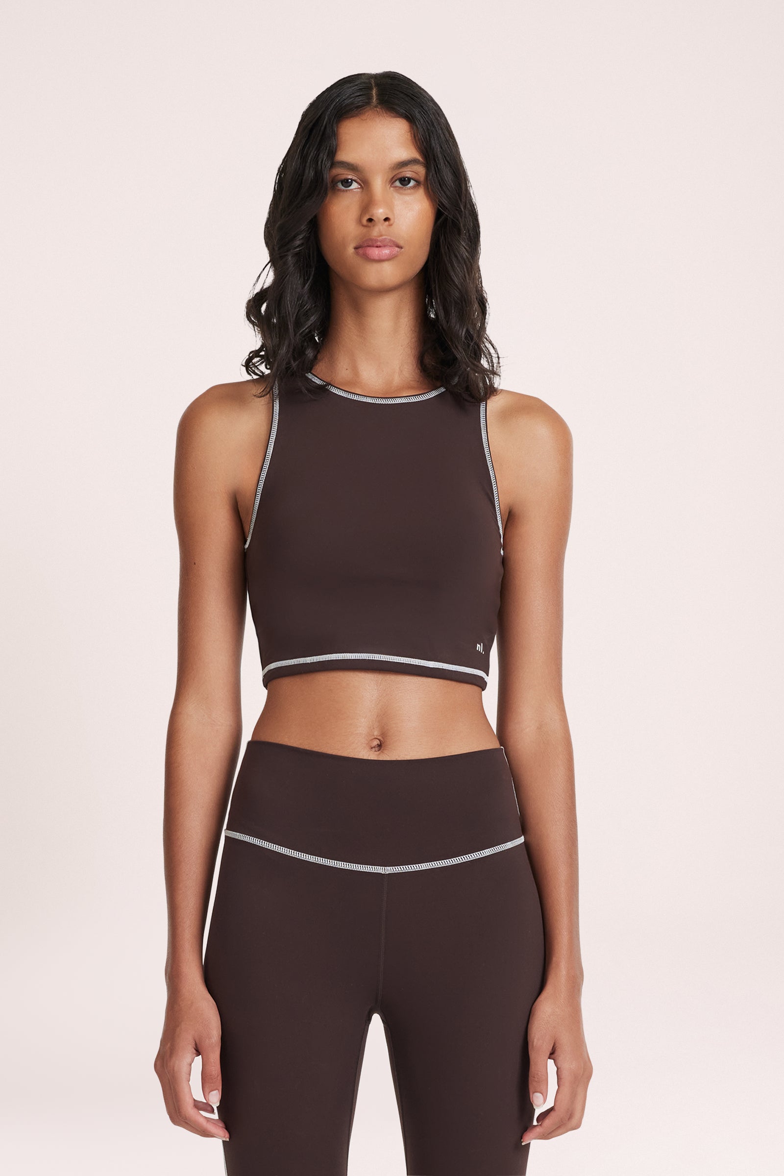 Nude Active High Neck Top Raisin 