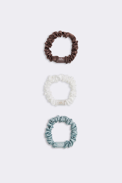 Silk Scrunchies Set Of 3 Multi 